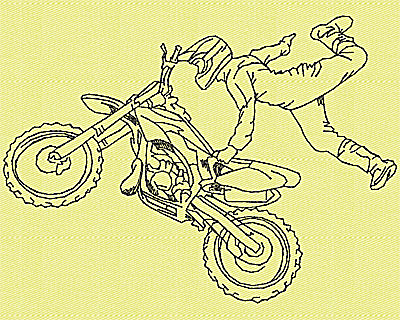 Embroidery Design: Motor Bike 6 4.94w X 3.56h