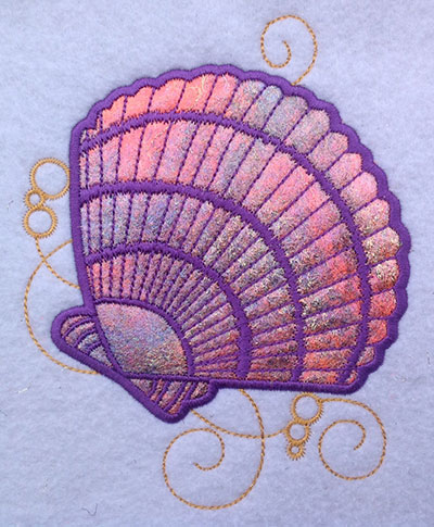 Embroidery Design: Shell Applique 2 Small 5.20w X 4.15h