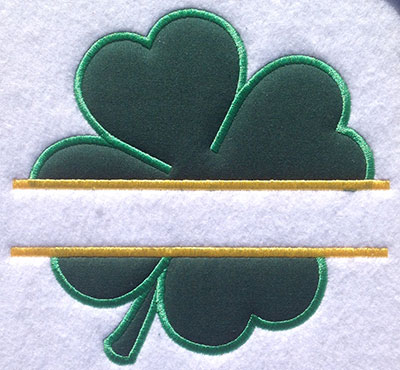 Embroidery Design: Split Applique Four Leaf Clover Large 7.88w X 7.48h