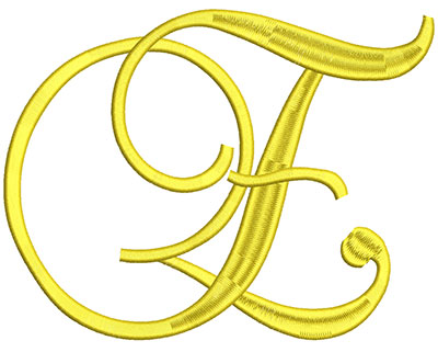 Embroidery Design: Script Initial E 7.13w X 5.44h