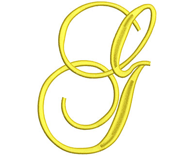 Embroidery Design: Script Initial G 4.56w X 5.89h