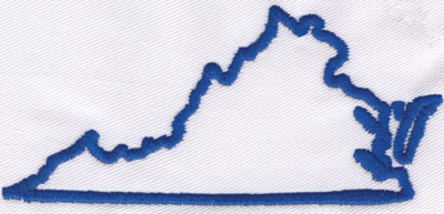 Embroidery Design: Virginia Outline2.02" x 4.35"