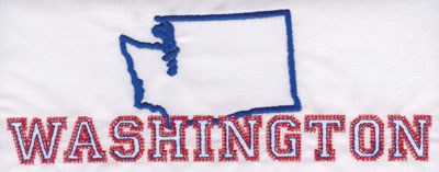 Embroidery Design: Washington Outline and Name2.93" x 8.03"