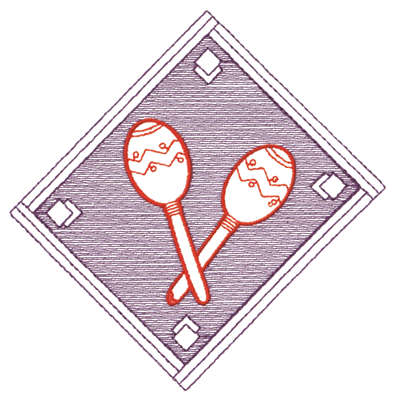 Embroidery Design: Diamond Maraca - Outline5.28" x 5.30"