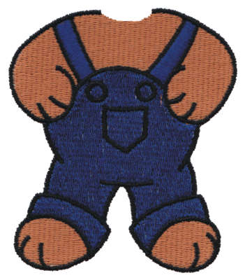 Embroidery Design: Bear Body in Overalls2.81" x 3.24"