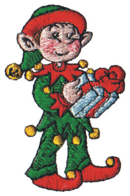 Embroidery Design: Snow Globe Elf1.65" x 2.57"