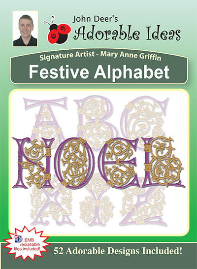 Embroidery Design: Festive Alphabet