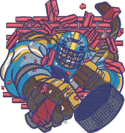 hulking hockey embroidery design