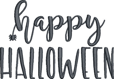 happy halloween saying embroidery design