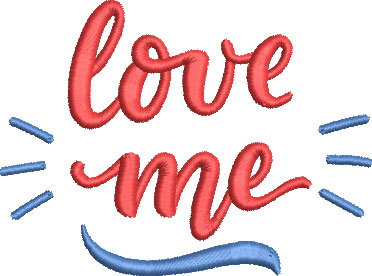 Love me embroidery design