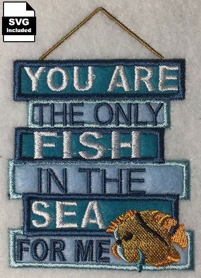 only fish in the sea embroidery design