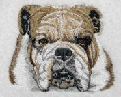 Bulldog face embroidery design