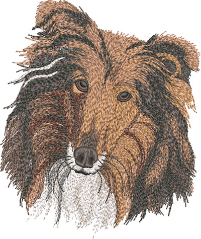 collie embroidery design