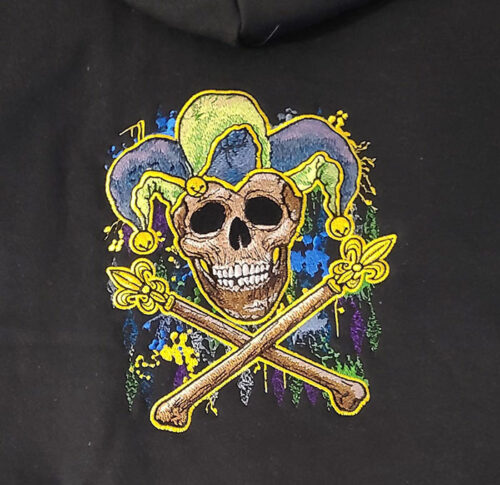 jester skull hoodie