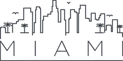 miami city skyline embroidery design