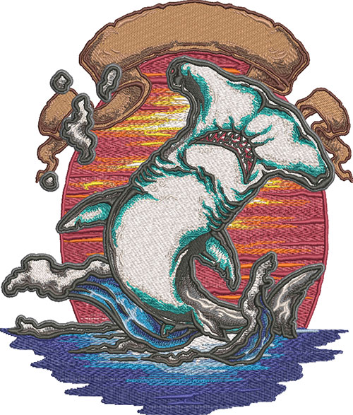 King of the ocean embroidery design