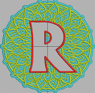 mandala terrycloth monogram embroidery design