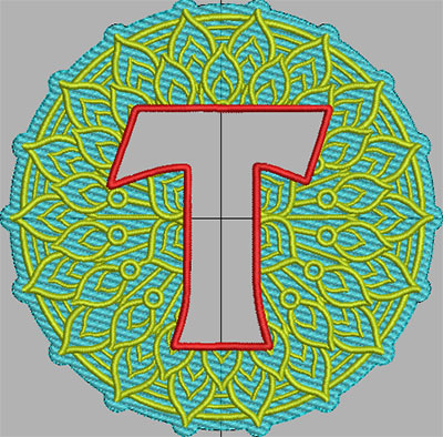 mandala terrycloth monogram embroidery design