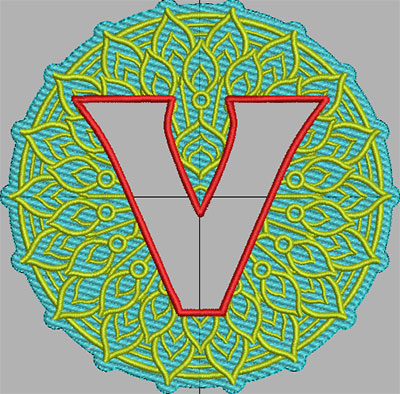 mandala terrycloth monogram embroidery design