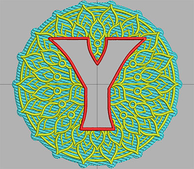 mandala terrycloth monogram embroidery design