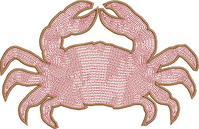 crab satin embroidery design