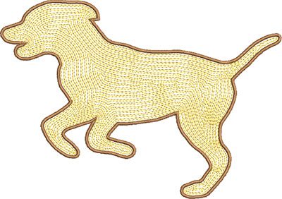 dog satin embroidery design