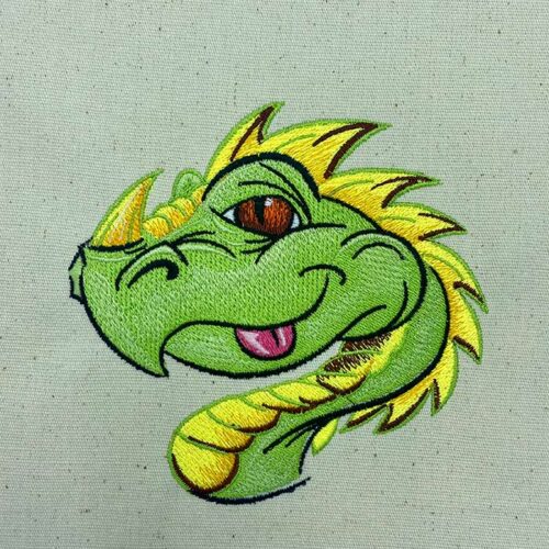 cartoon dragon head embroidery design