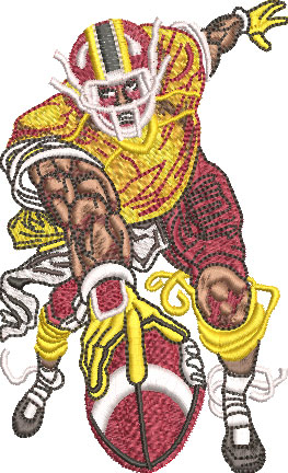 mean football player embroidery design