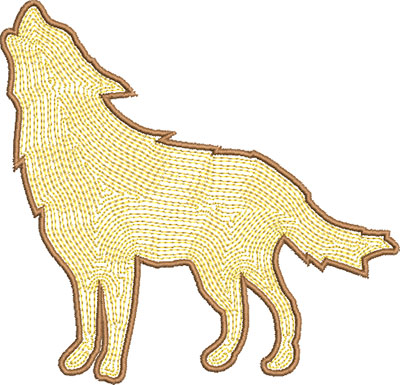 wolf outline embroidery design