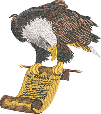 eagle and scroll embroidery design