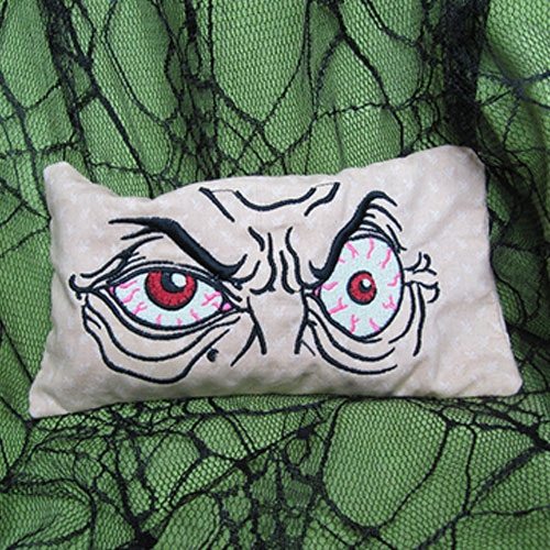 scary eye pillow project