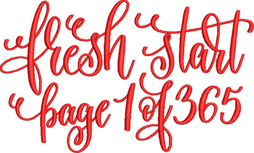 Fresh Start Embroidery Design