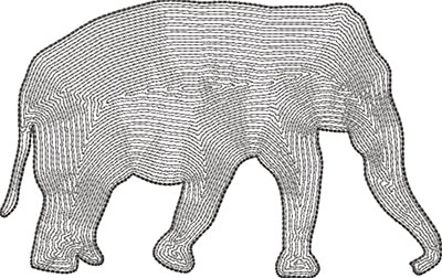 elephant outline embroidery design