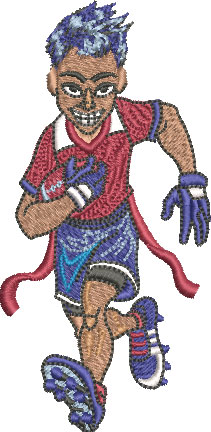 flag football boy embroidery design