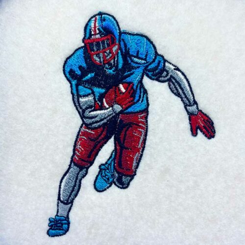 football player embroidery design