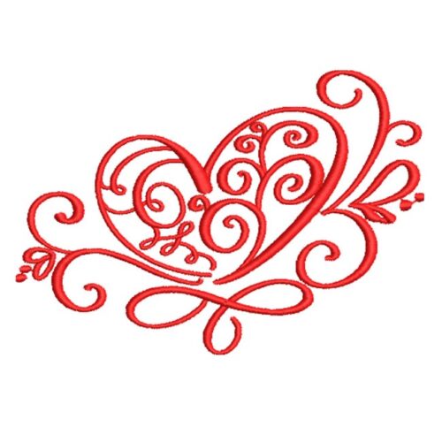 Artistic Heart Design In Swirls