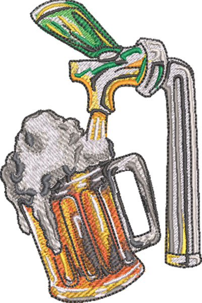 beer tap embroidery design