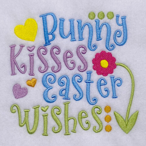 Bunny Kisses Easter Wishes embroidery design