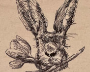 spring rabbit embroidery design