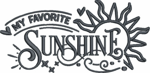 my favorite sunshine embroidery design