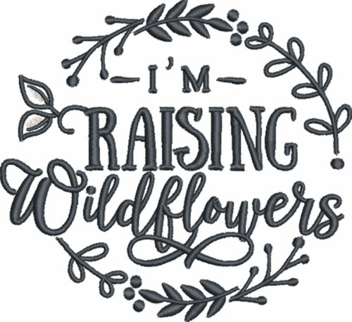 raising wildflowers embroidery design