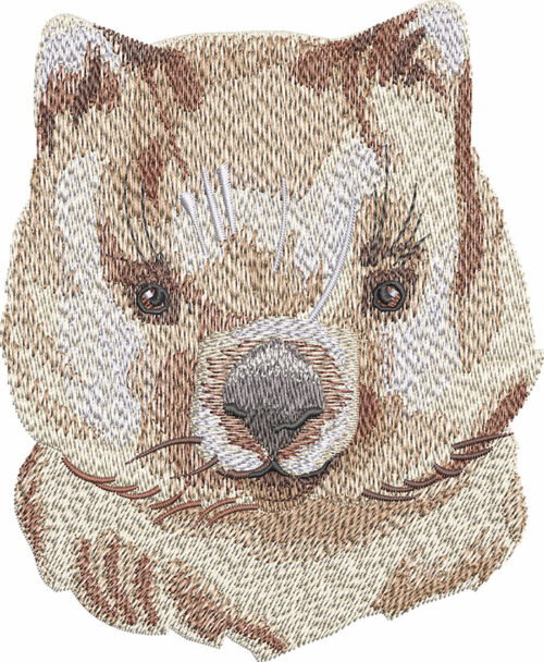 quokka face embroidery design