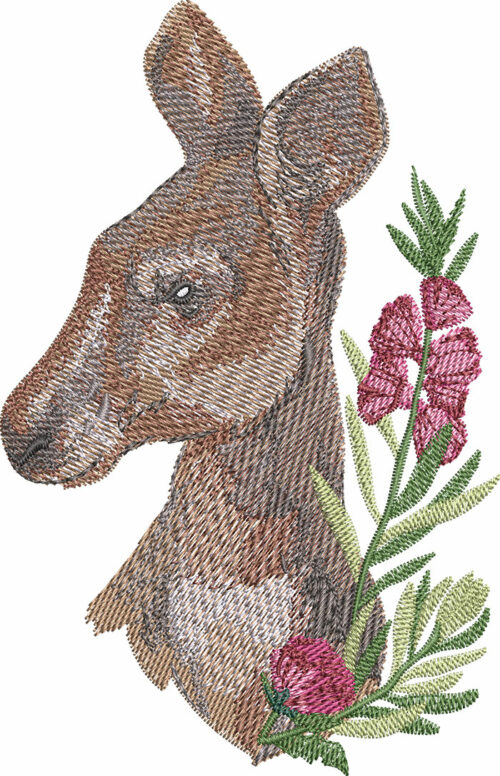 deluxe kangaroo embroidery design