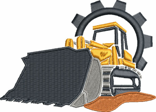 bulldozer embroidery design