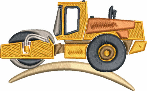 Heavy machine roller embroidery design