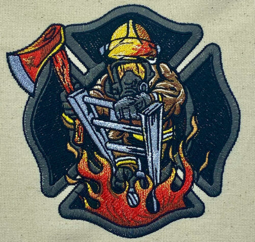 Firefighter embroidery design