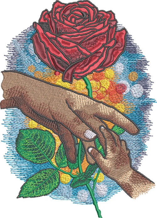 mothers day rose embroidery design