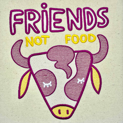 friends not food embroidery design