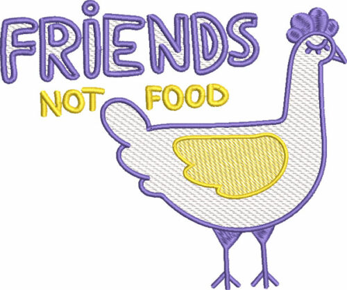 friends not food embroidery design