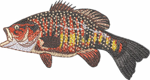 smallmouth leap embroidery design